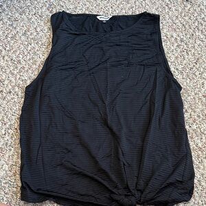 Fashion Nova Black Textured Tank Top